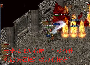 传奇私服发布吧:有没有什么能快速提升战力的秘诀? 传奇私服发布吧:有没有什么能快速提升战力的秘诀?