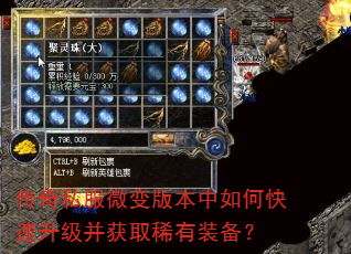 传奇私服微变版本中如何快速升级并获取稀有装备? 传奇私服微变版本中如何快速升级并获取稀有装备?