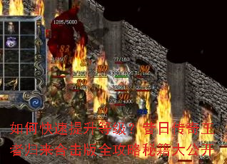 如何快速提升等级?昔日传奇王者归来合击版全攻略秘籍大公开 如何快速提升等级?昔日传奇王者归来合击版全攻略秘籍大公开