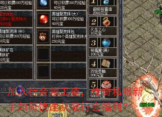 加入行会领工资,传奇私服新手如何快速获取行会福利? 加入行会领工资,传奇私服新手如何快速获取行会福利?